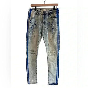 Blind Trust Stripe Paint Skinny Jeans Pants